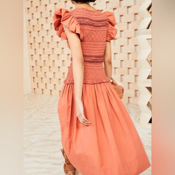 Ulla Johnson Clay Madeline Midi Dress 12 - Picture 2 of 10